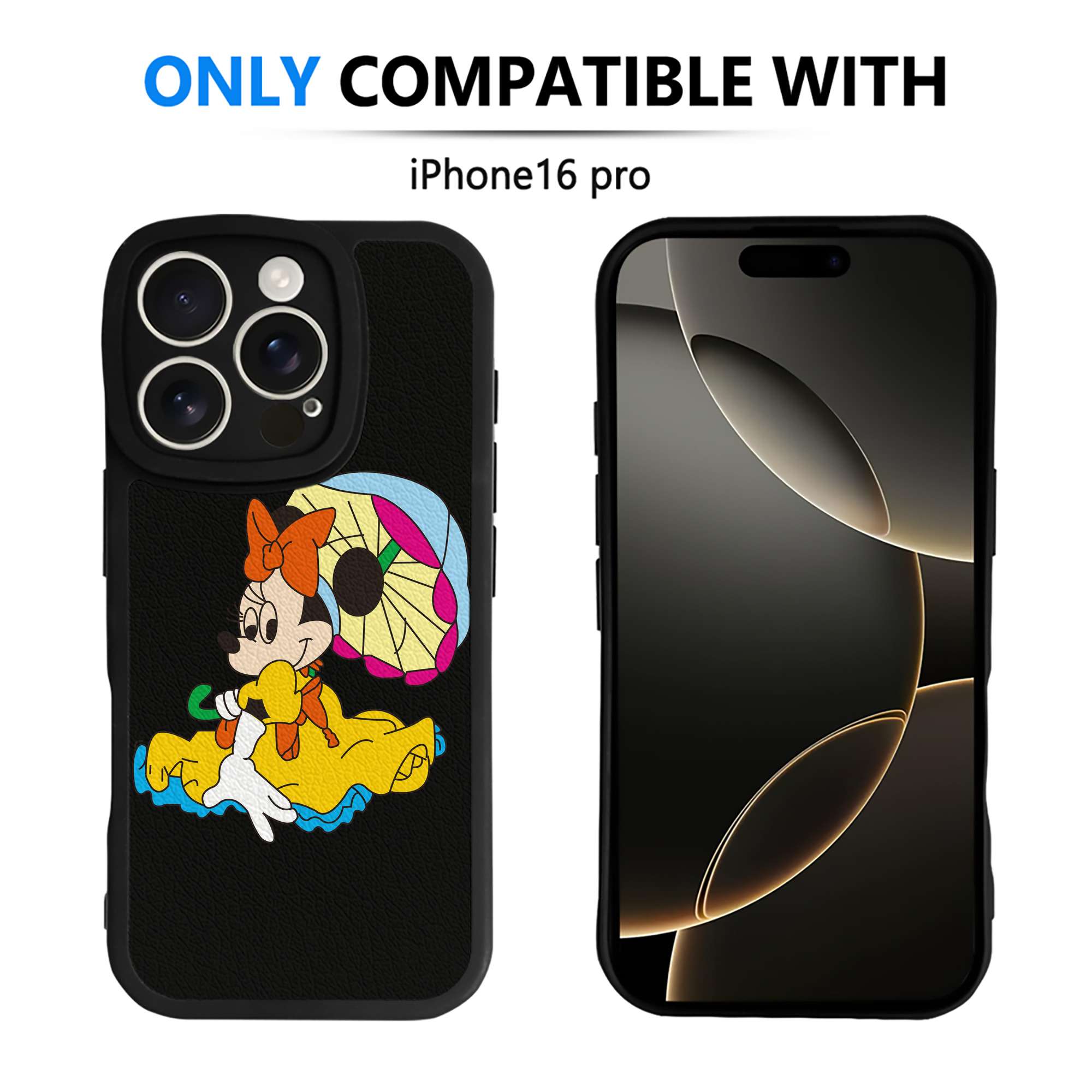 （画像用） ミッキーマウス Mickey Mouse 【iPhone 16シリーズ対応】シリコンスマホケース（レザー調） 材質：シリコン